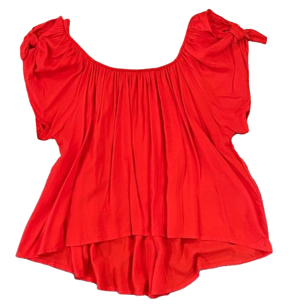 NWT Altar'd State Red/Orange Rayon Off the Shoulder Boho Top - SIZE SMALL